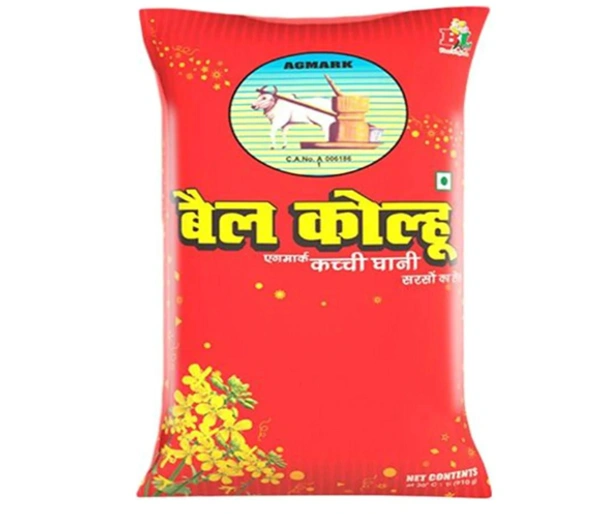 Bail Kolhu Mustard Oil 1ltr Pouch - 1 ltr